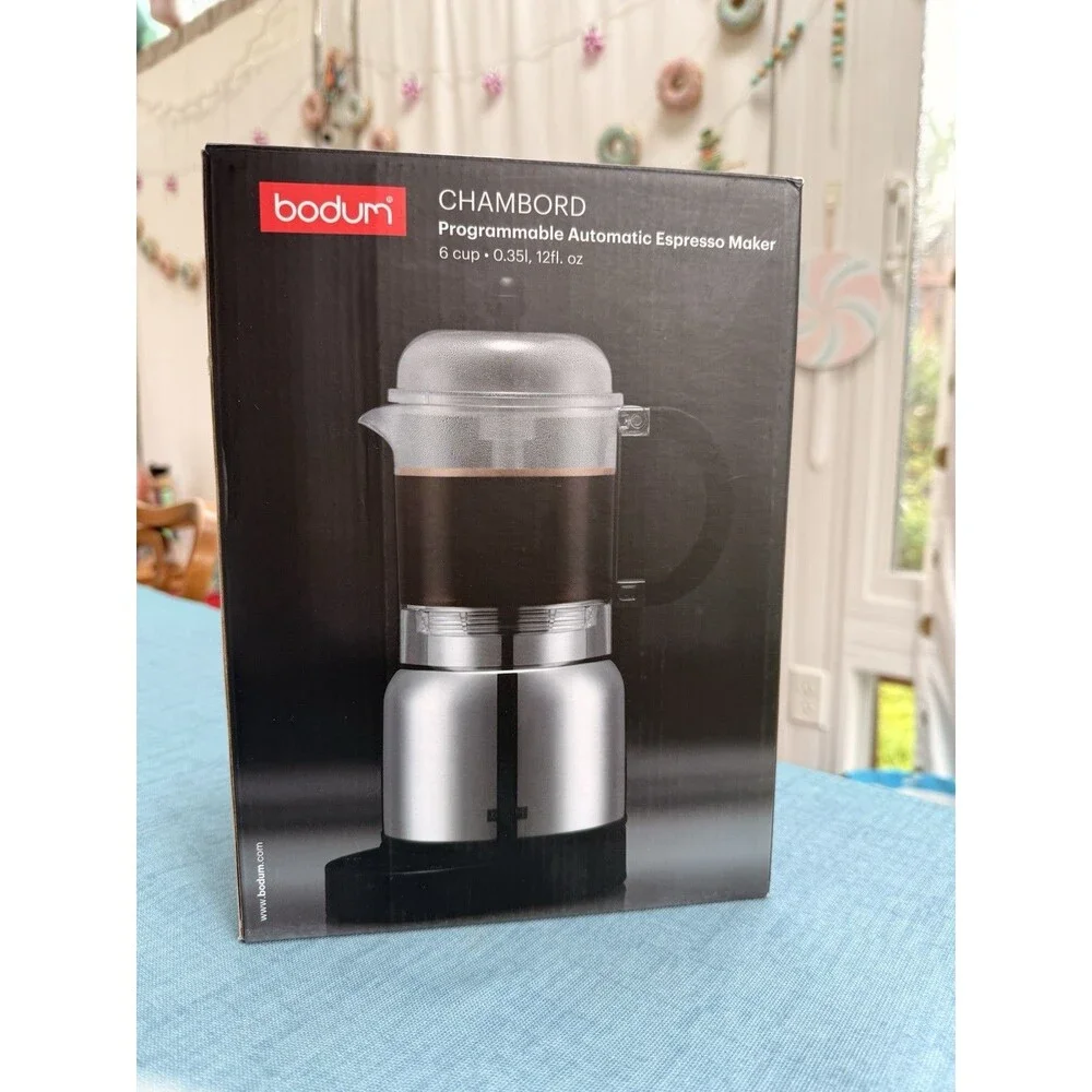 Bodum CHAMBORD 6-Cup Programmable Automatic Espresso Maker 12099-16TG Used Once